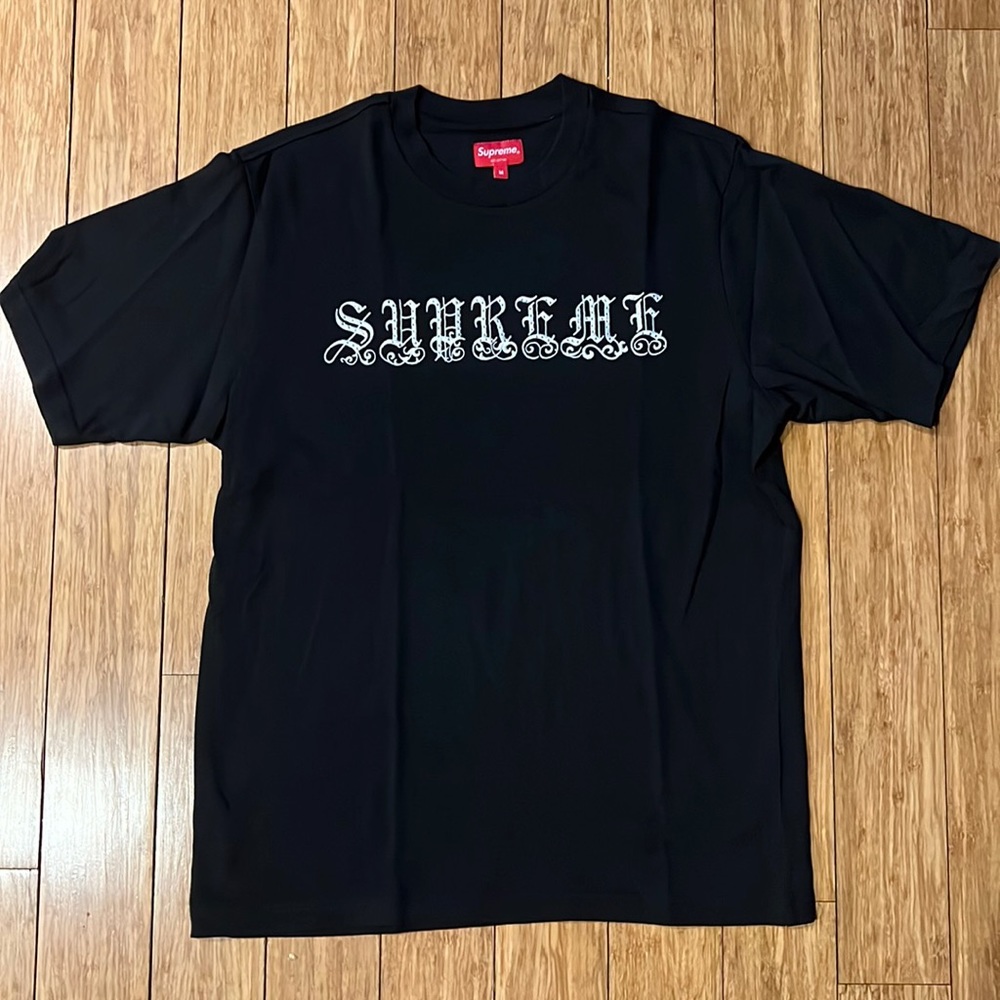 Supreme Old English Rhinestone - Black
